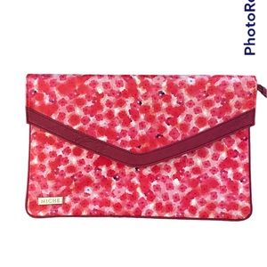 Miche Rosa Clutch, zippered floral clutch purse, brand new in package